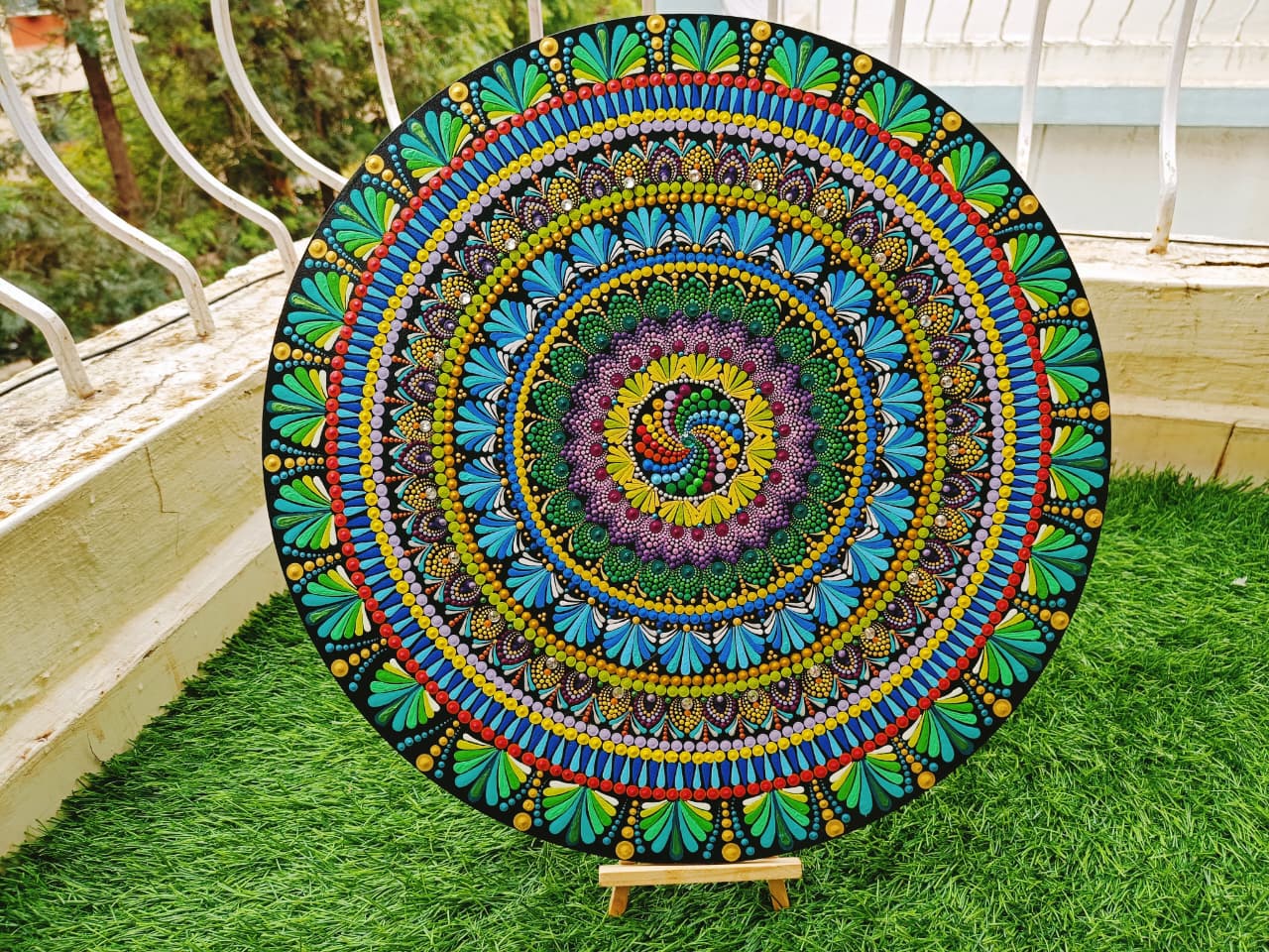 Radiant wheel Mandala painting